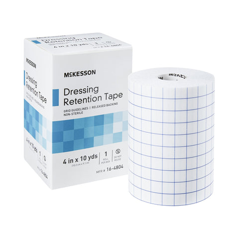 Dressing Retention Tape with Liner Water Resistant Nonwoven / Printed Release Paper White NonSterile