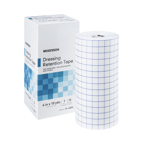 Dressing Retention Tape with Liner Water Resistant Nonwoven / Printed Release Paper White NonSterile