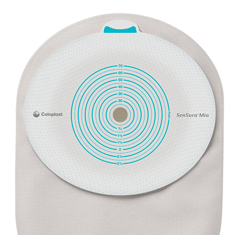 Coloplast Ostomy Pouch SenSura® 18665 Mio High Output One-Piece System Flat, Trim to Fit 10 to 70 mm Stoma Drainable
