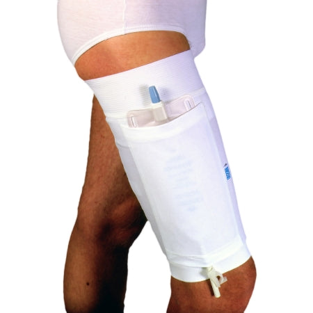 Upper Leg Bag Holder Urocare® Large, Upper 24 Inch Lower 19.25 Inch, Fabric , White