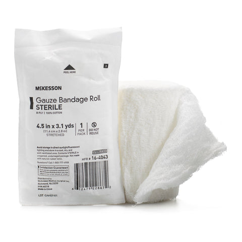 Fluff Bandage Roll Cotton 6-Ply 4-1/2 Inch X 3-1/10 Yard Roll Shape Sterile