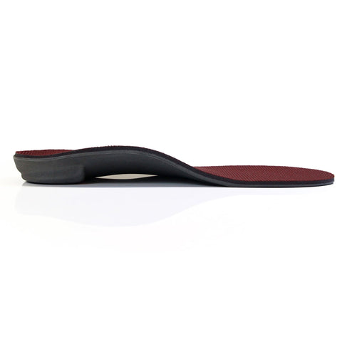 Orthotic Insole Powerstep® Pinnacle Junior Angled EVA / Polyester / Polypropylene / VCT® Foam Women 10 to 10.5 / Men 8 to 8.5 Gray / Maroon #5015-01E