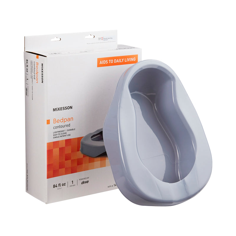 McKesson Contoured Bedpan Gray 84 oz. / 2484 mL #146-RTLPC23212