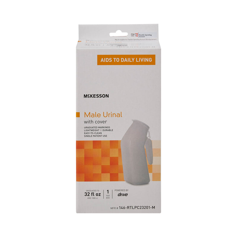 McKesson Male Urinal 32 oz. / 946 mL With Closure Single Patient Use #146-RTLPC23201-M