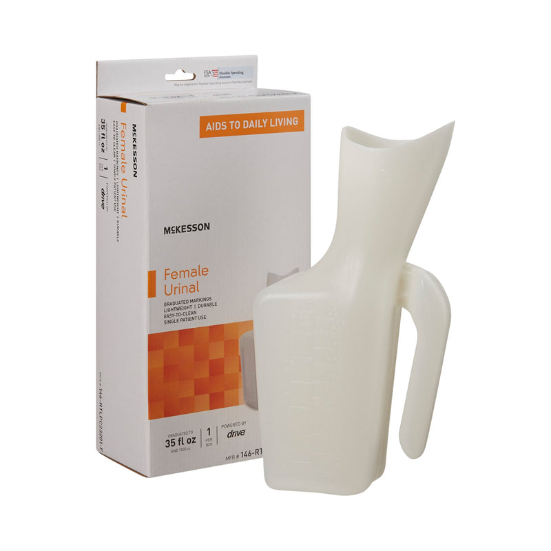 McKesson Female Urinal 32 oz. / 946 mL Without Closure Single Patient Use #146-RTLPC23201-F