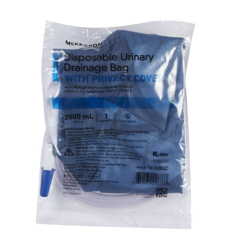 McKesson Urinary Drain Bag Anti-Reflux Valve Sterile 2,000 mL Vinyl #16-2880C