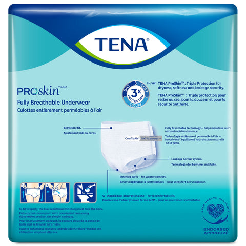 Absorbent Underwear TENA® ProSkin™ Extra Pull On with Tear Away Seams Adult 2X-Large Unisex Disposable Moderate Absorbency #72518