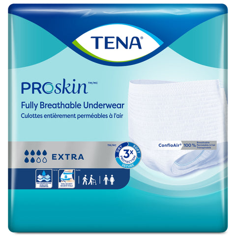 Absorbent Underwear TENA® ProSkin™ Extra Pull On with Tear Away Seams Adult 2X-Large Unisex Disposable Moderate Absorbency #72518