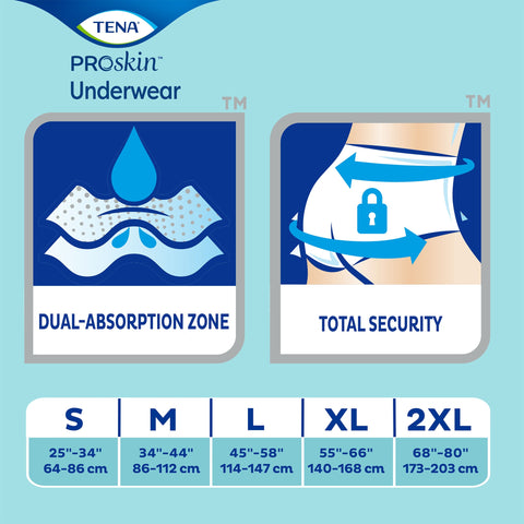 Absorbent Underwear TENA® ProSkin™ Extra Pull On with Tear Away Seams Adult 2X-Large Unisex Disposable Moderate Absorbency #72518
