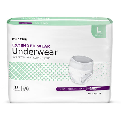 Absorbent Underwear McKesson Pull On with Tear Away Seams Adult Large Unisex Disposable Heavy Absorbency #UWEXTLG