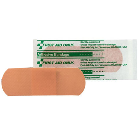 Adhesive Strip First Aid Only™ 1 X 3 Inch Plastic Rectangle Tan Sterile