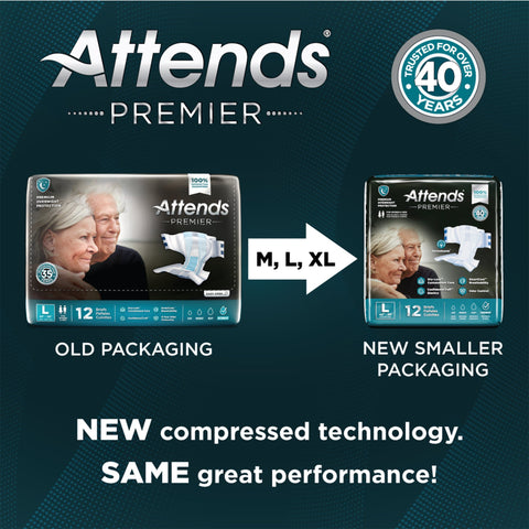 Incontinence Brief Attends® Premier Adult Medium Unisex Disposable Heavy Absorbency #ALI-BR20