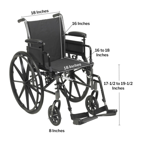 McKesson Lightweight Wheelchair Swing-Away Footrest, 18 Inch Seat Width, Adult 300 lbs. Weight Capacity  #146-K318ADDA-SF