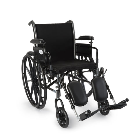 McKesson Lightweight Wheelchair, Elevating Legrest, 18 Inch Seat Width, Adult 300 lbs. Weight Capacity  #146-K318ADDA-ELR