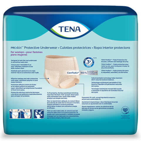 Absorbent Underwear TENA® ProSkin™ Protective Pull On with Tear Away Seams Adult Small / Medium Female Disposable Moderate Absorbency #73020