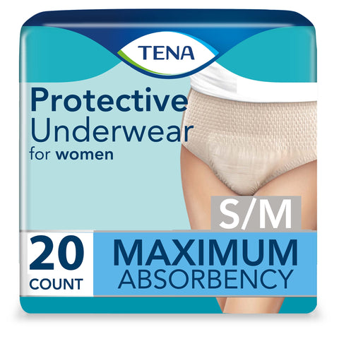 Absorbent Underwear TENA® ProSkin™ Protective Pull On with Tear Away Seams Adult Small / Medium Female Disposable Moderate Absorbency #73020