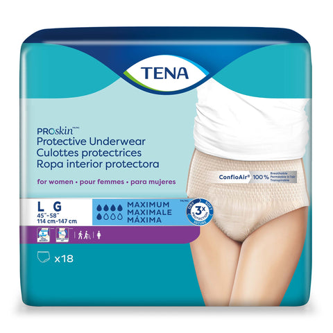 Absorbent Underwear TENA® ProSkin™ Protective Pull On with Tear Away Seams Adult Large Female Disposable Moderate Absorbency #73030