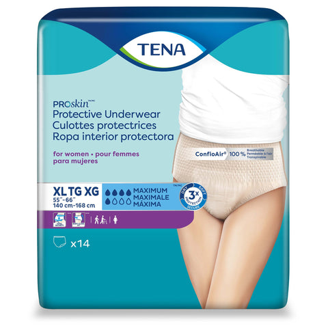 Absorbent Underwear TENA® ProSkin™ Protective Pull On with Tear Away Seams Adult X-Large Female Disposable Moderate Absorbency #73040
