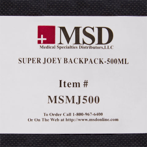 Feeding Pump Backpack McKesson Black, Pump Pocket, Outside View Window, Solution Wrap, Support Straps, 2 X 8 X 13 Inch For 500mL Bag for the Kangaroo™ Joey Enteral Feeding Pump #MJ500