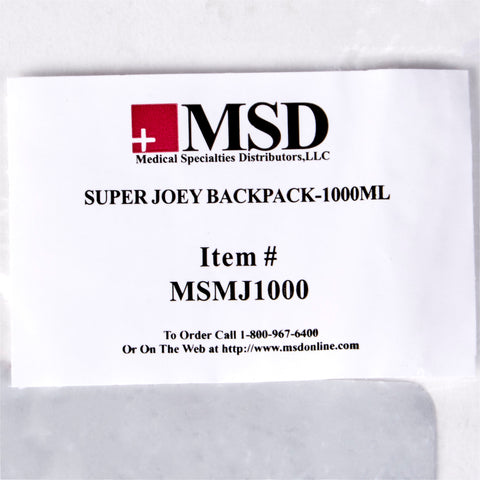 Feeding Pump Backpack McKesson Black, Pump Pocket, Outside View Window, Solution Wrap, Support Straps, 2 X 9 X 15 Inch For One 1000mL Bag for the Kangaroo™ Dual Flush System #MJ1000