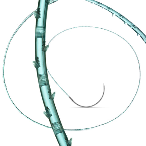 Absorbable Suture with Needle V-Loc™ Polyglyconate V-20 1/2 Circle Taper Point Needle Size 3-0 Barbed Monofilament #VLOCL0644