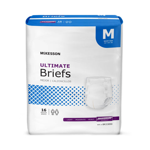 Incontinence Brief McKesson Adult Medium Unisex Disposable Heavy Absorbency #BR33890