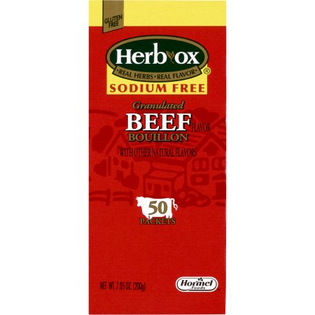 Instant Broth Herb-Ox® Sodium Free Beef Flavor Bouillon Flavor Liquid 7.5 oz. Individual Packet