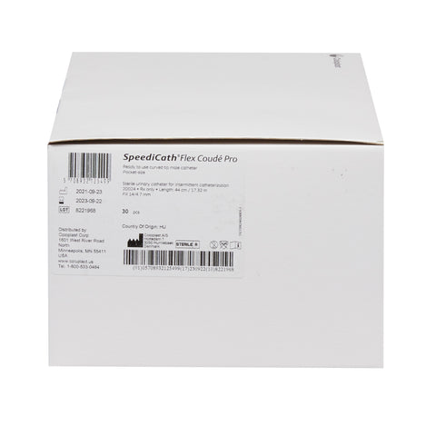 Coloplast Urethral Catheter SpeediCath® Flex Coudé Pro - Pocket Coude Tip Hydrophilic Coated Polyurethane 14 Fr. 16 Inch #20024