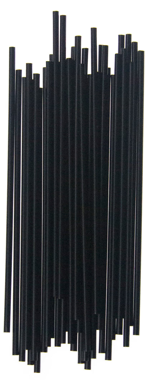 Cocktail Straw / Coffee Stirrer Empress 5-1/4 Inch Length Black Bulk Unwrapped #ECK525BK