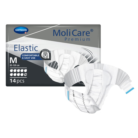 Incontinence Brief MoliCare® Premium Elastic 10D Adult Medium Unisex Disposable Heavy Absorbency #165672