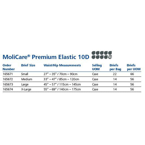 Incontinence Brief MoliCare® Premium Elastic 10D Adult Large Unisex Disposable Heavy Absorbency #165673