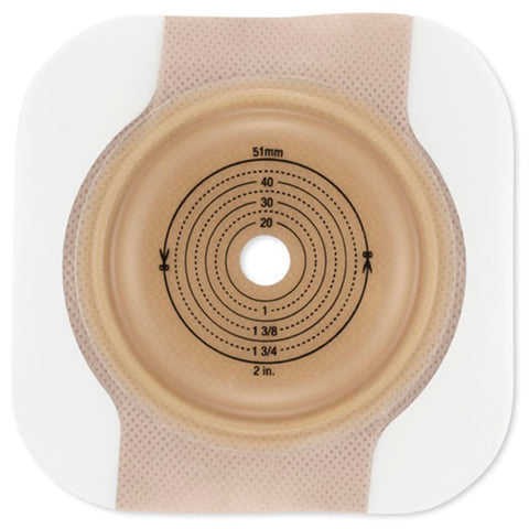 Ostomy Barrier New Image™ CeraPlus™ Trim to Fit, Extended Wear Adhesive Tape Borders 57 mm Flange Red Code System Up to 1-1/2 Inch Opening #11703
