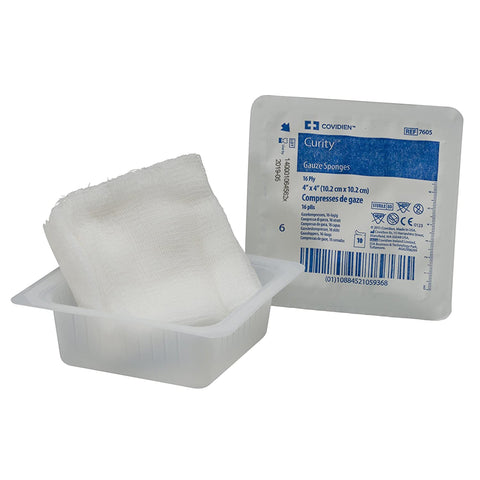 USP Type VII Gauze Sponge Curity™ Gauze 4 X 4 Inch Square Sterile