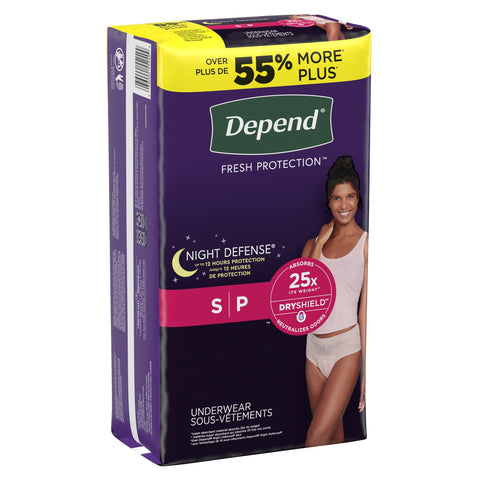 Absorbent Underwear Depend® Night Defense® Waistband Style Adult Small Female Disposable Heavy Absorbency #51701