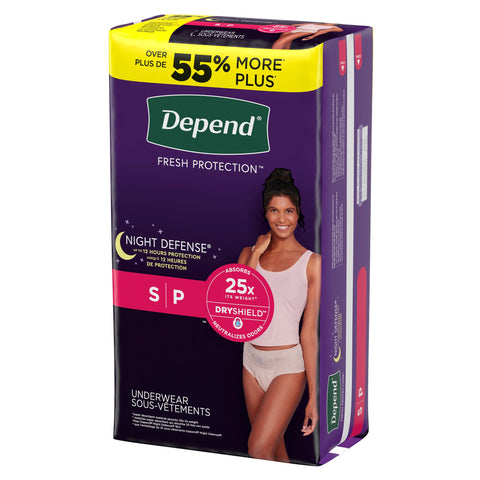 Absorbent Underwear Depend® Night Defense® Waistband Style Adult Small Female Disposable Heavy Absorbency #51701