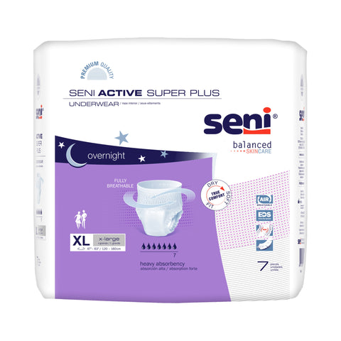 Absorbent Underwear Seni® Active Super Plus Pull On with Tear Away Seams Adult X-Large Unisex Disposable Heavy Absorbency #S-XL07-AP1