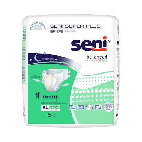 Incontinence Brief Seni® Super Plus Adult X-Large Unisex Disposable Heavy Absorbency #S-XL08-BP1