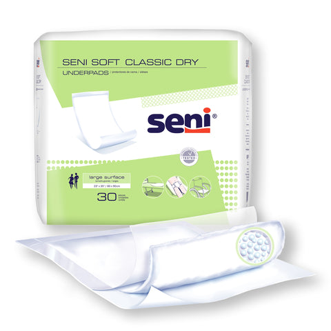 Disposable Underpad Seni® Soft Classic Dry 23 X 35 Inch Cellulose Pulp Light Absorbency #S-0330-UC1