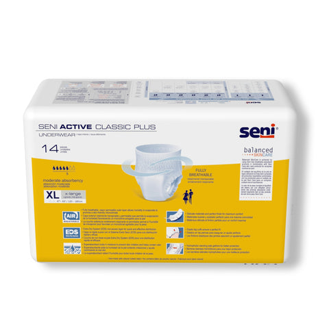 Absorbent Underwear Seni® Active Classic Plus Pull On with Tear Away Seams Adult X-Large Unisex Disposable Moderate Absorbency #S-XL14-AC2