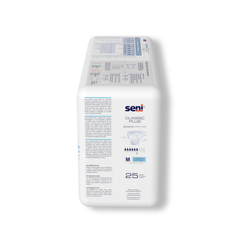 Incontinence Brief Seni® Classic Plus Adult Medium Unisex Disposable Moderate Absorbency #S-ME25-BC2