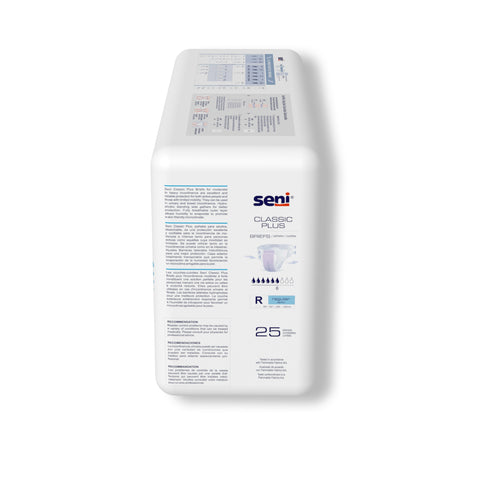 Incontinence Brief Seni® Classic Plus Adult Regular Unisex Disposable Moderate Absorbency #S-RE25-BC2