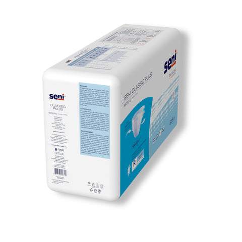 Incontinence Brief Seni® Classic Plus Adult Regular Unisex Disposable Moderate Absorbency #S-RE25-BC2