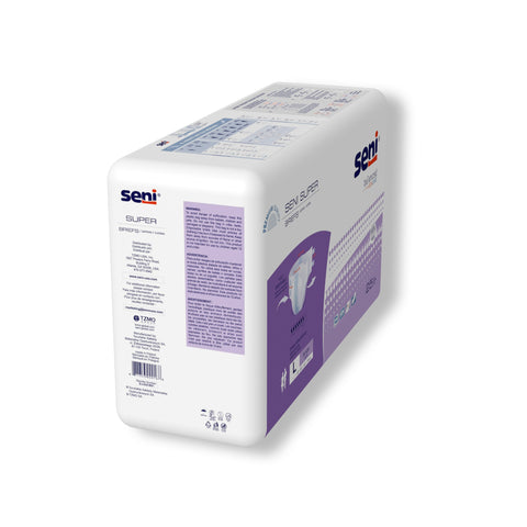 Incontinence Brief Seni® Super Adult Large Unisex Disposable Heavy Absorbency #S-LA25-BS1