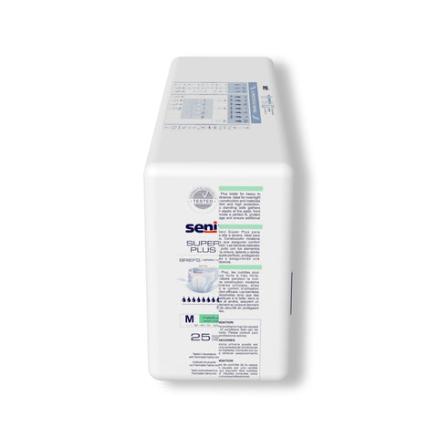 Incontinence Brief Seni® Super Plus Adult Medium Unisex Disposable Heavy Absorbency #S-ME25-BP1