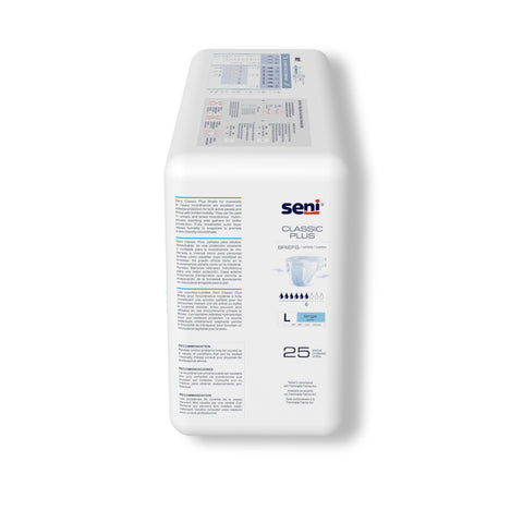 Incontinence Brief Seni® Classic Plus Adult Large Unisex Disposable Moderate Absorbency #S-LA25-BC2