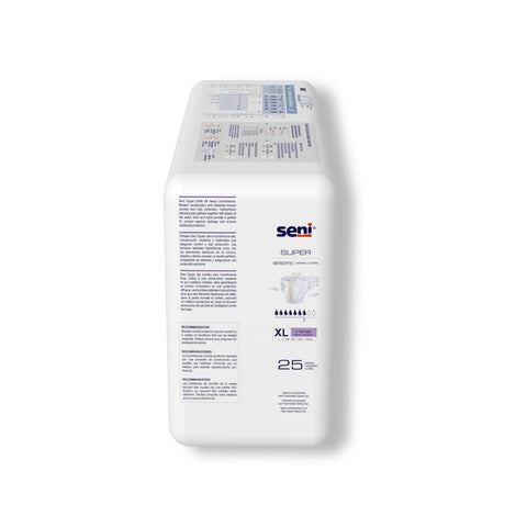 Incontinence Brief Seni® Super Adult X-Large Unisex Disposable Heavy Absorbency #S-XL25-BS1