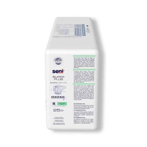 Incontinence Brief Seni® Super Plus Adult Regular Unisex Disposable Heavy Absorbency #S-RE25-BP1