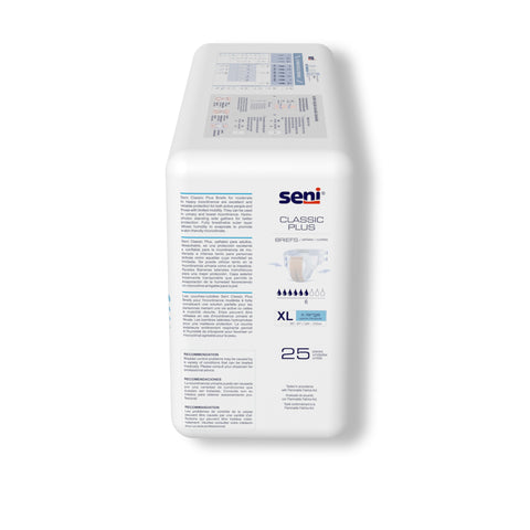 Incontinence Brief Seni® Classic Plus Adult X-Large Unisex Disposable Moderate Absorbency #S-XL25-BC2