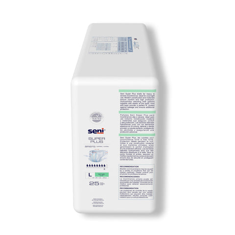 Incontinence Brief Seni® Super Plus Adult Large Unisex Disposable Heavy Absorbency #S-LA25-BP1