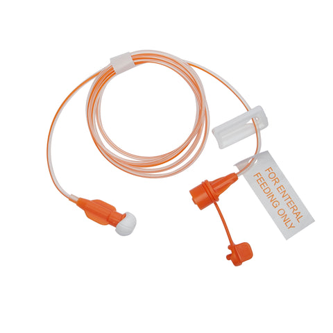 Large Bore ENFit Extension Set NeoConnect Orange, Sterile, PVC Tubing For Nasogastric / Orogastric Enteral Feeding Tubes #EXT-48BNC
